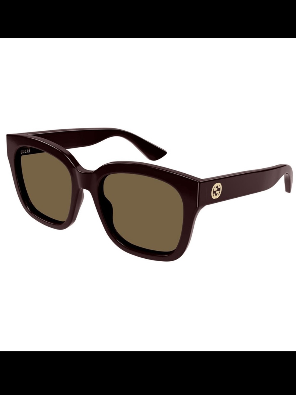 Gucci Oversized Square Sunglasses Burgundy | Brown Lenses | Made in Italy - Picture 8 of 10